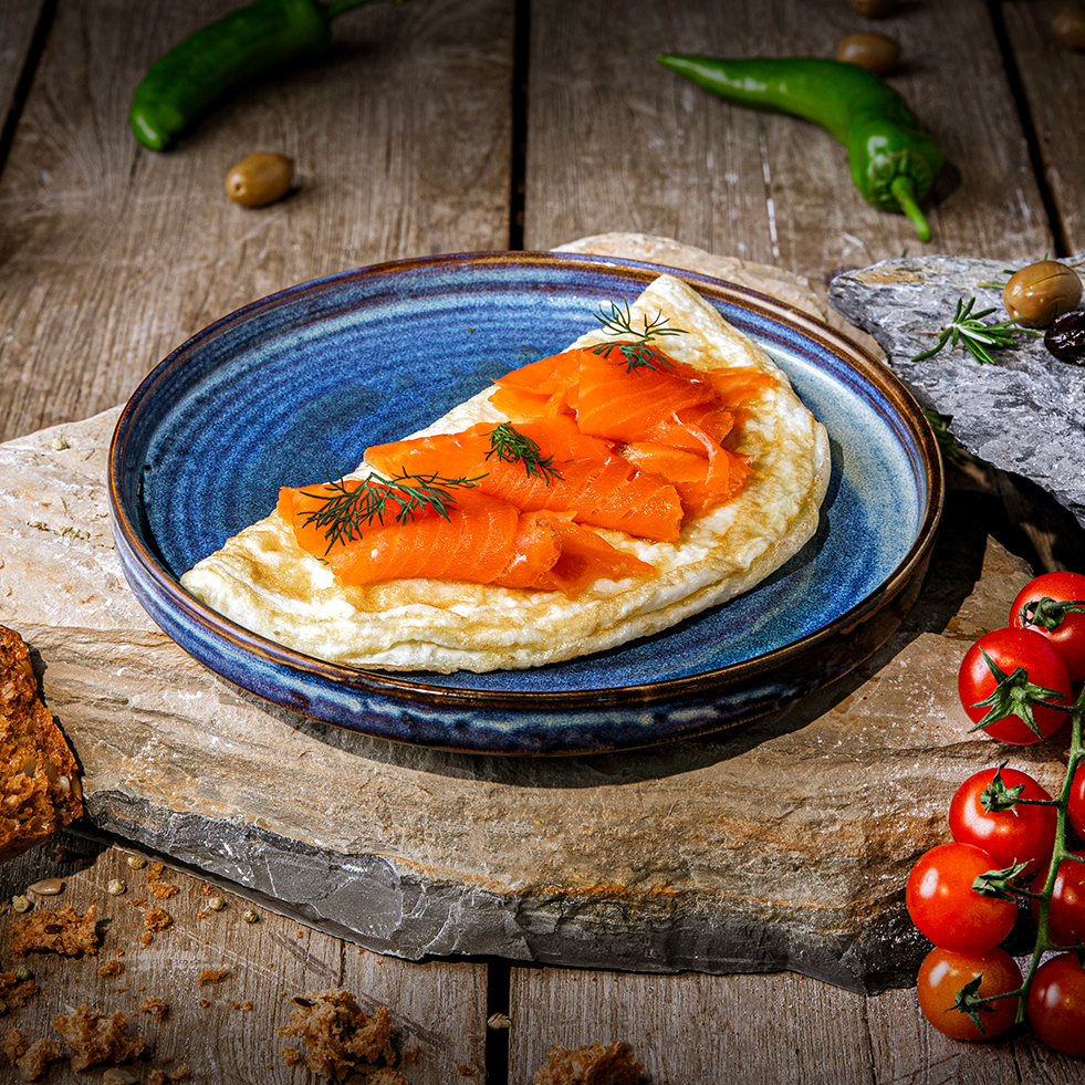 Egg White Omelette with Smoked Salmon