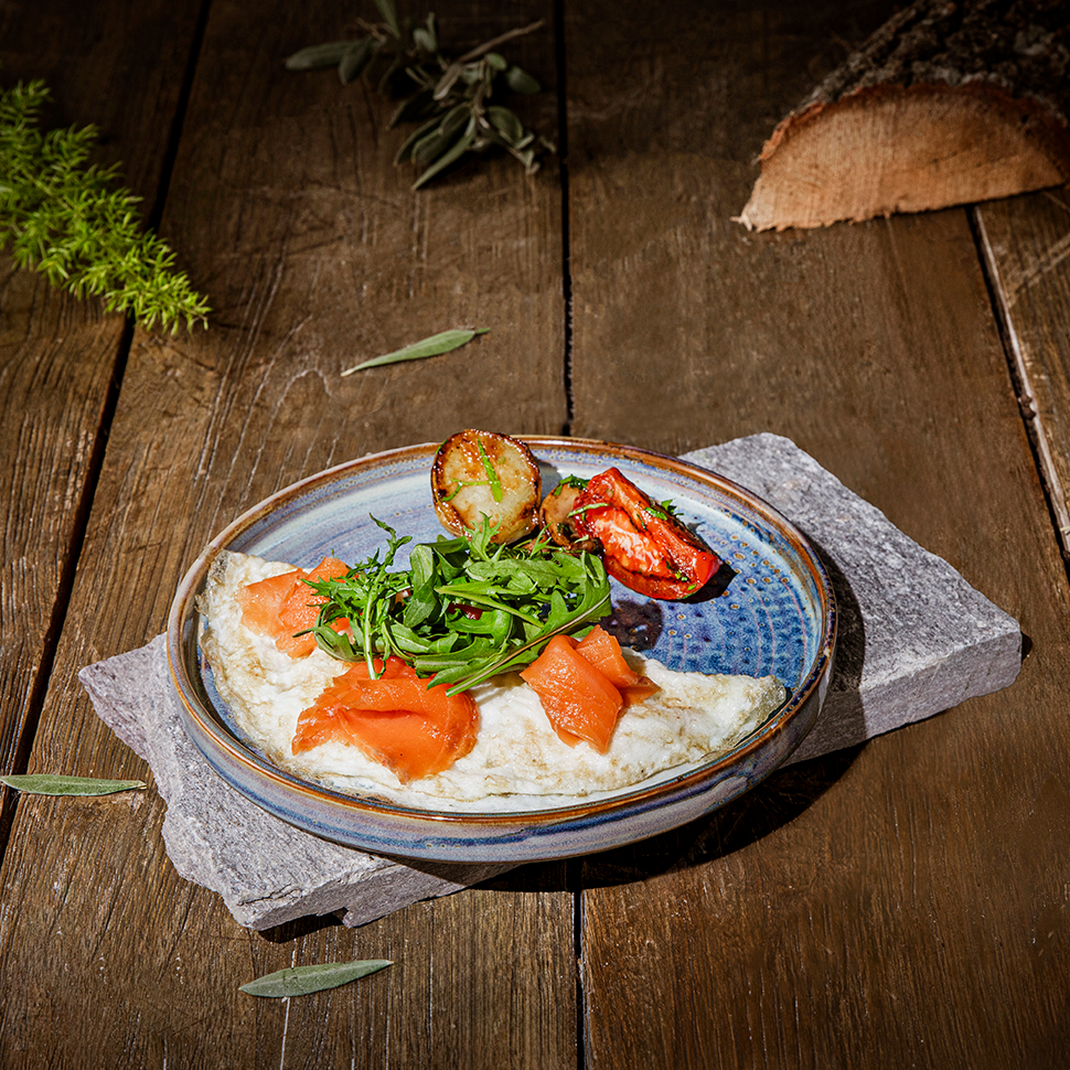 Egg White Omelette with Smoked Salmon